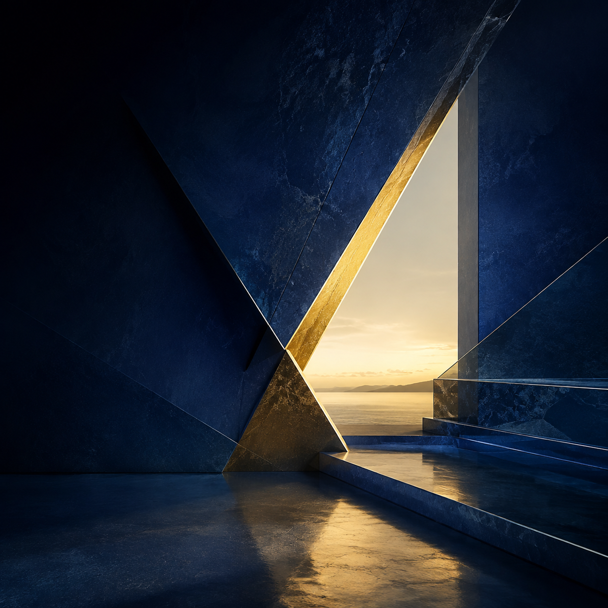 Gold opening revealing a bright horizon